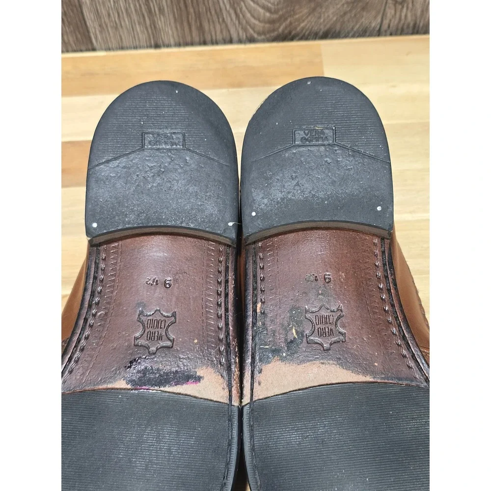 Bass‎ Loafers Woven Leather Tassel Kiltie Slip On 9.5 Brown Dress Shoes Vintage